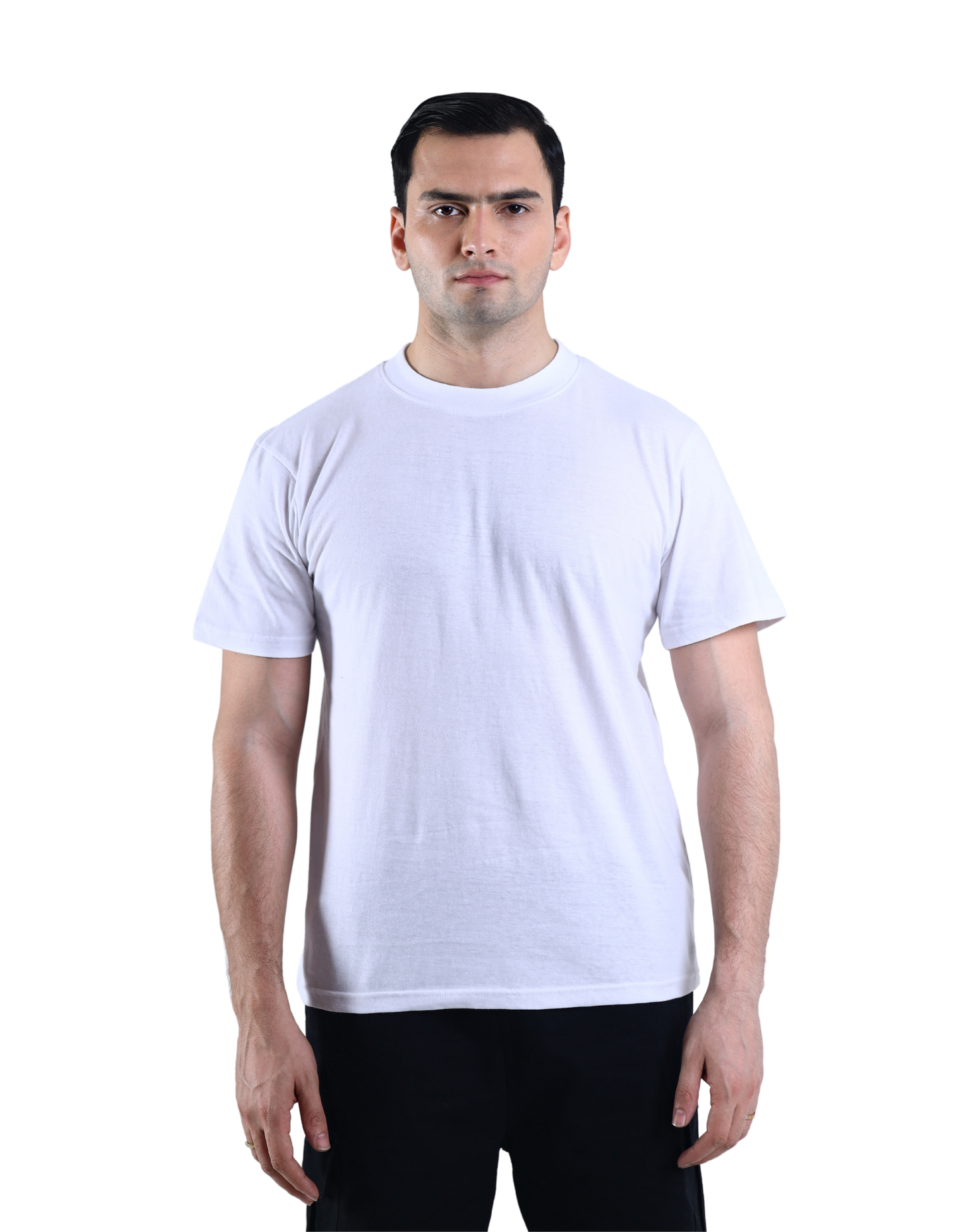 Men's Plain Crew Neck White T-shirt